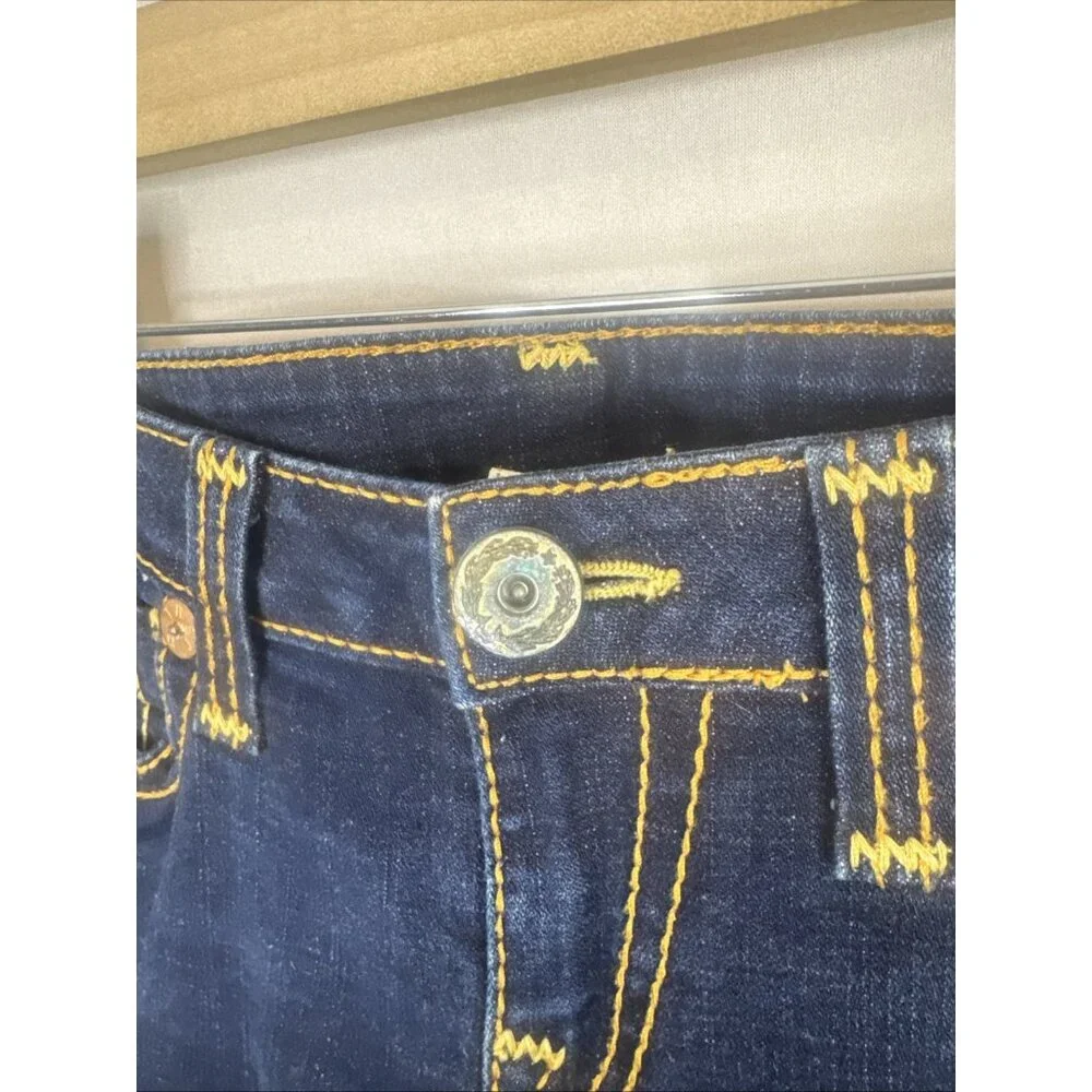 True Religion Womens 31x30 Dark Wash Bootcut Jeans Contrast Stitch USA - Picture 4 of 10